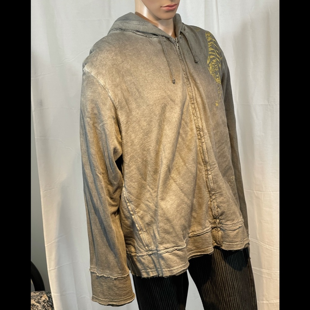 Antik Denim Mens zip-up hoodie. Oversized hood.